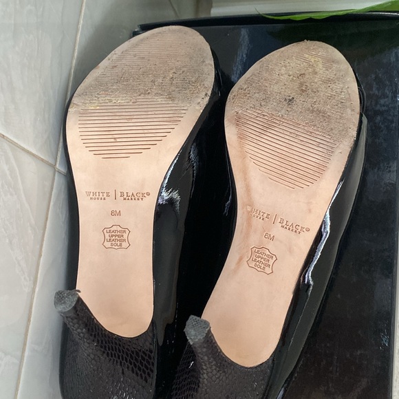 White House Black Market platform peep toe heels. Leather - Picture 8 of 10